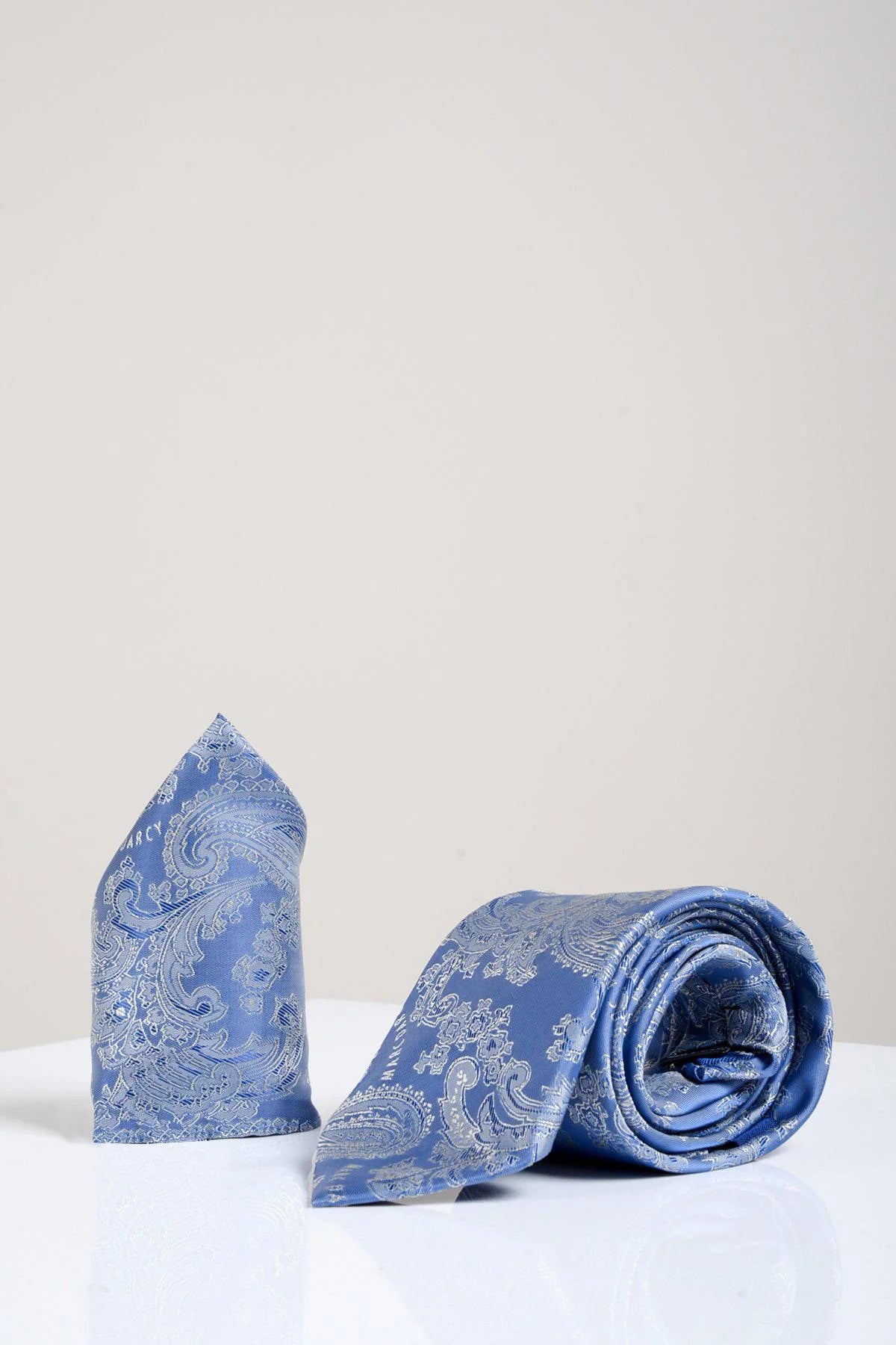 MD Paisley - Sky Blue Tie & Pocket Square Set