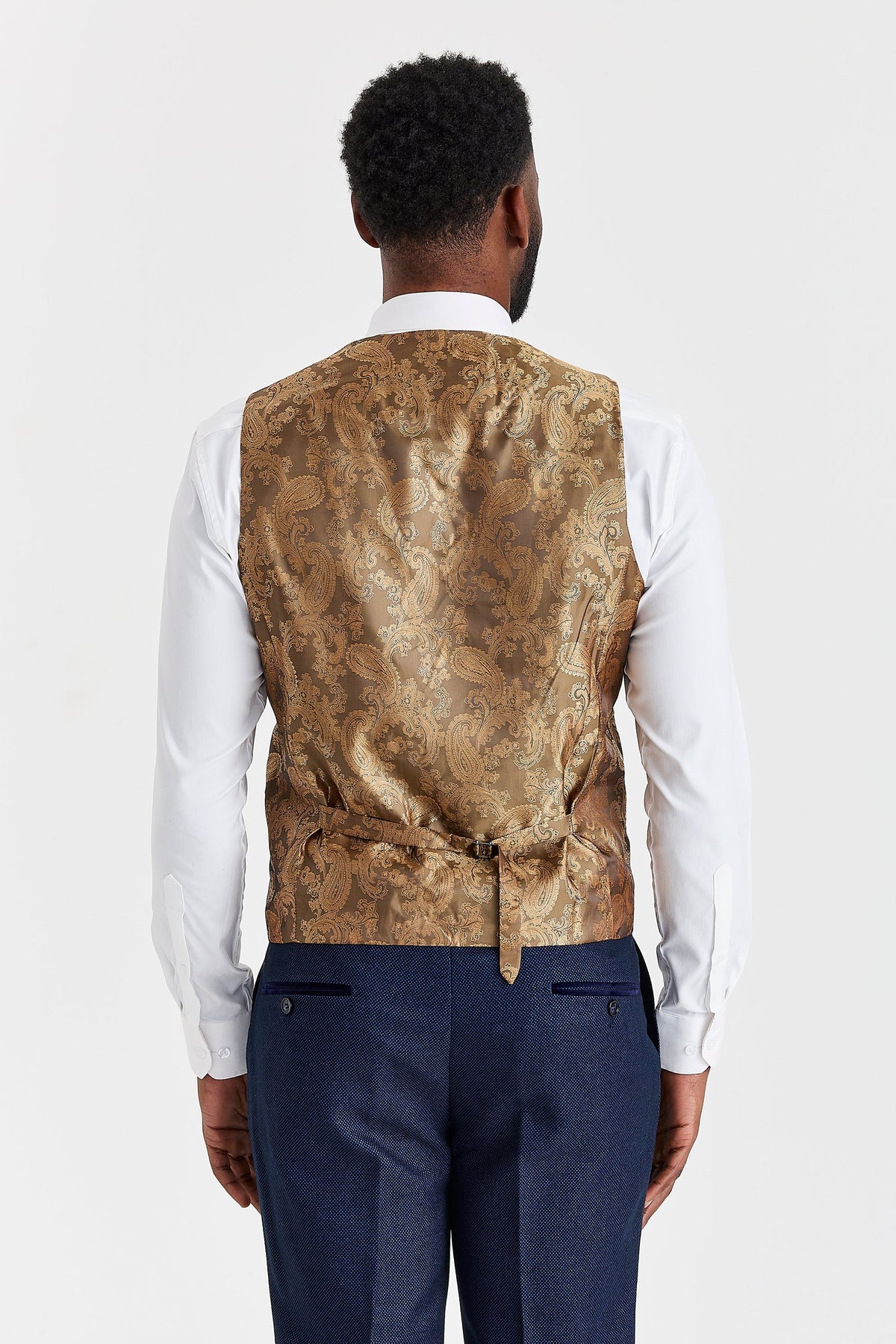 Arthur Navy Suit with Harris Brown Tweed Waistcoat – image 6