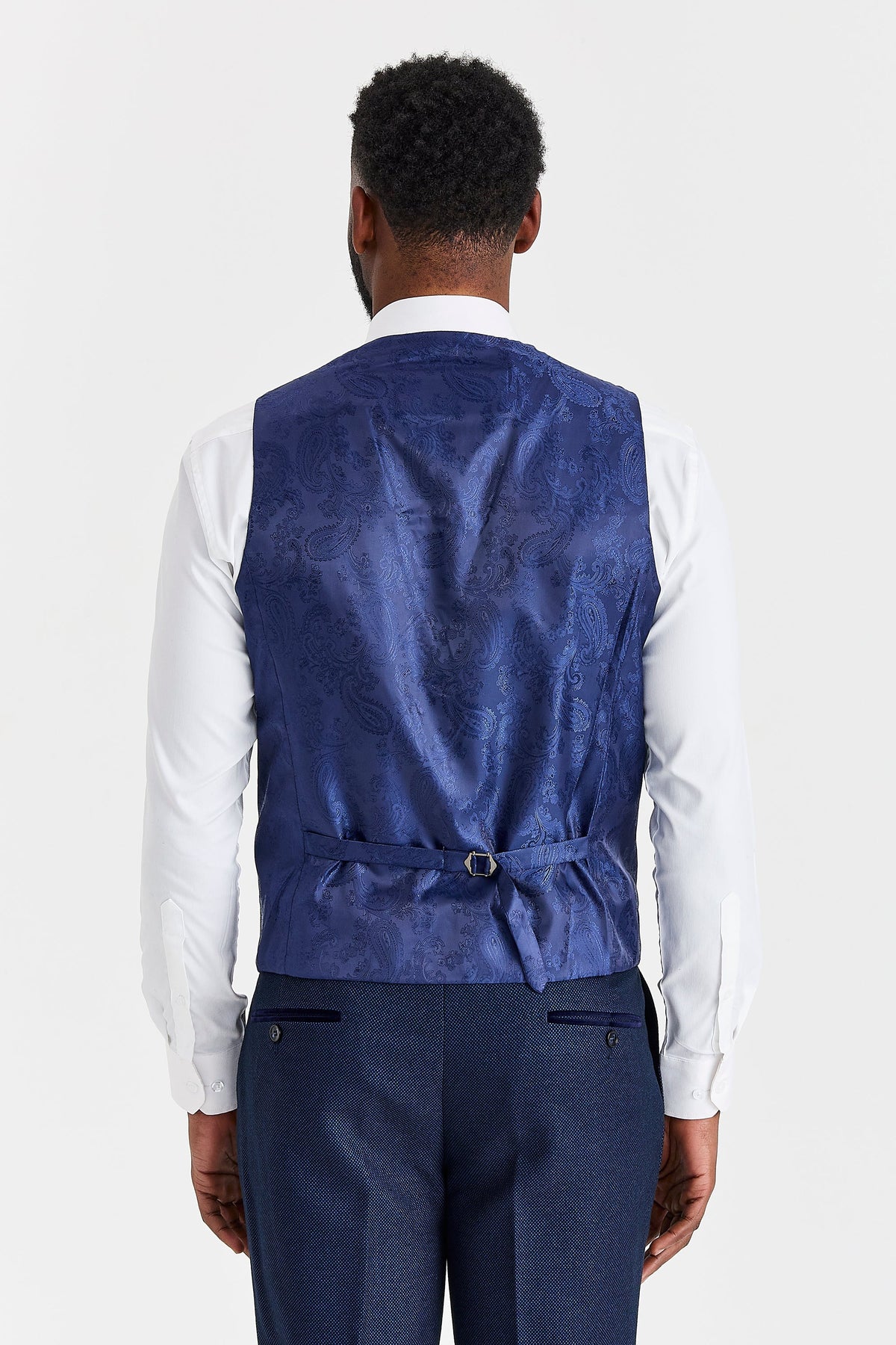 Arthur Navy Suit with Harris Grey Tweed Waistcoat – image 6