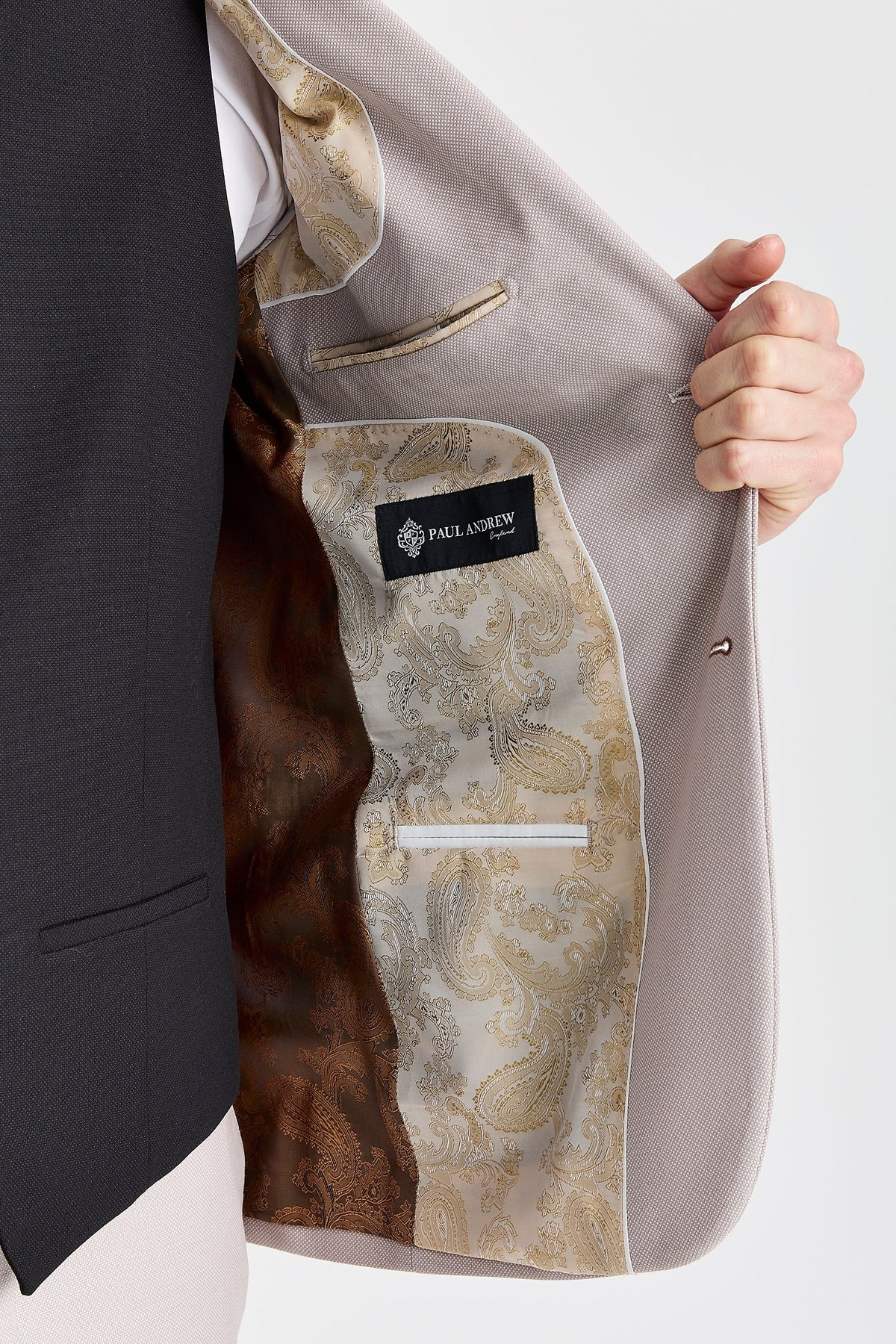 Mayfair Stone Textured Suit With Black Waistcoat – image 4