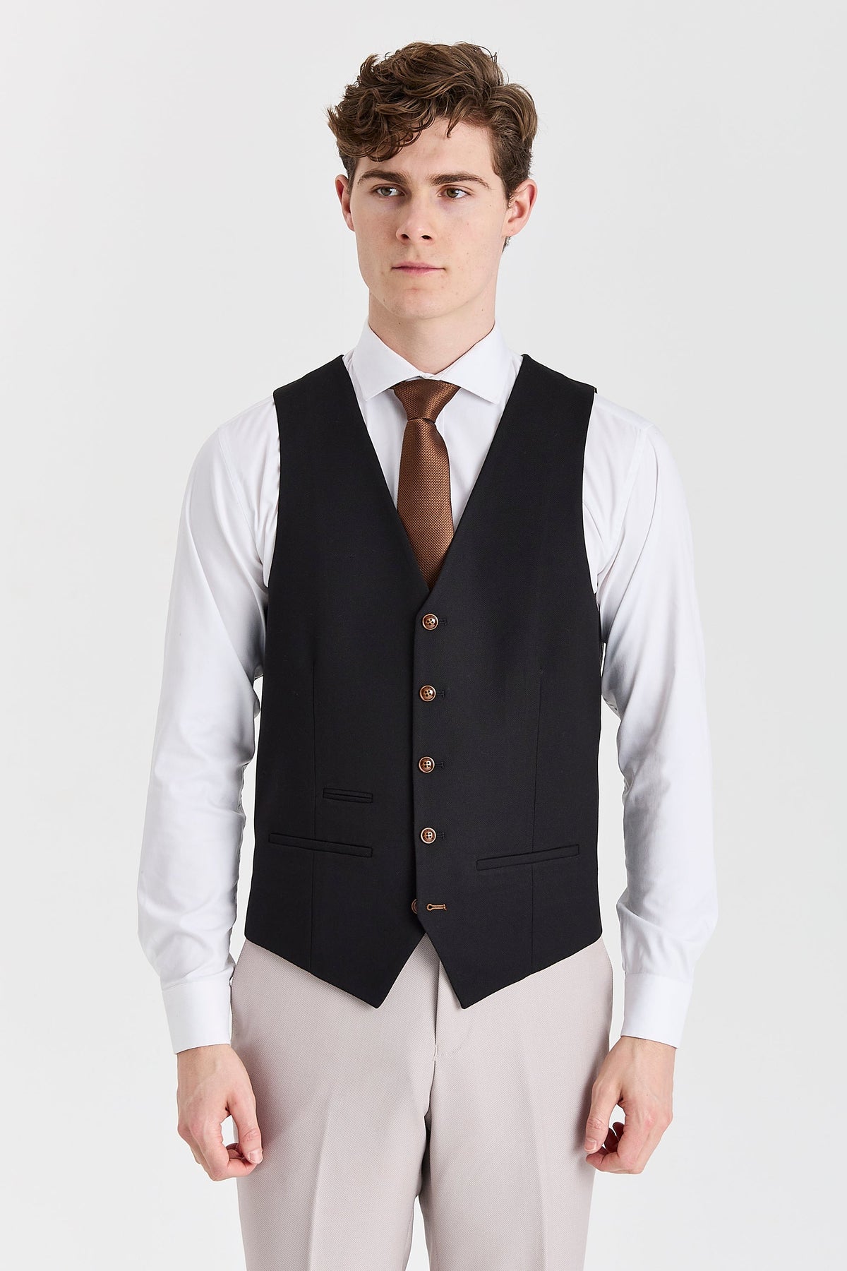 Mayfair Stone Textured Suit With Black Waistcoat – image 5