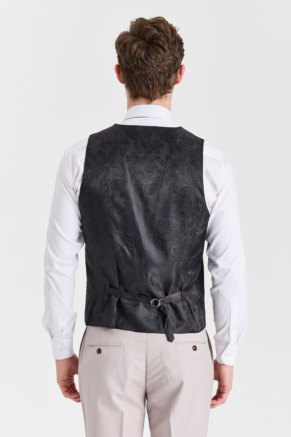 Mayfair Stone Textured Suit With Black Waistcoat – image 6