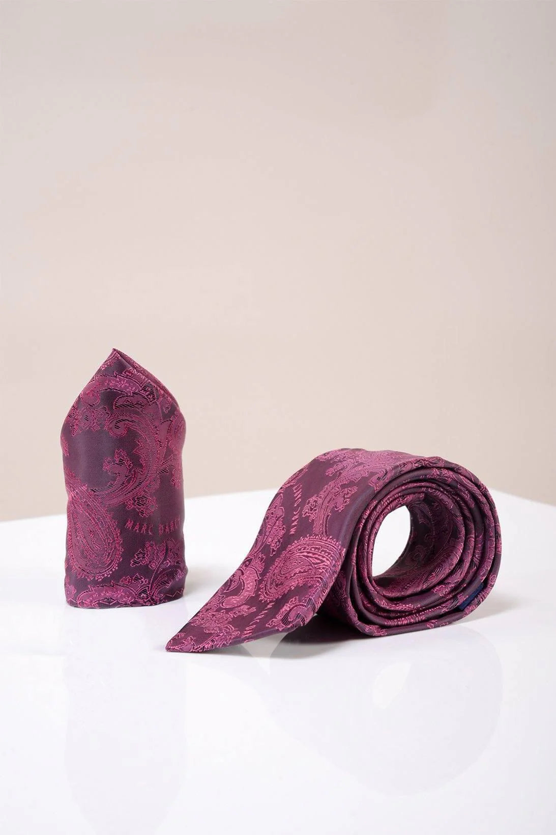 MD Paisley - Berry Tie & Pocket Square Set