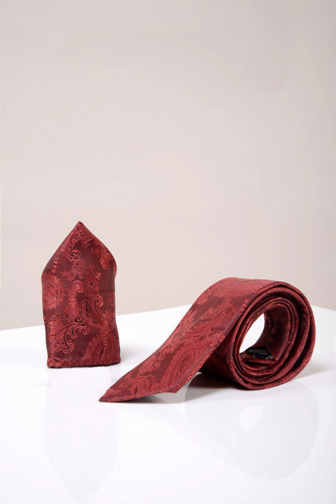 MD Paisley - Wine Paisley Tie and Pocket Square Set
